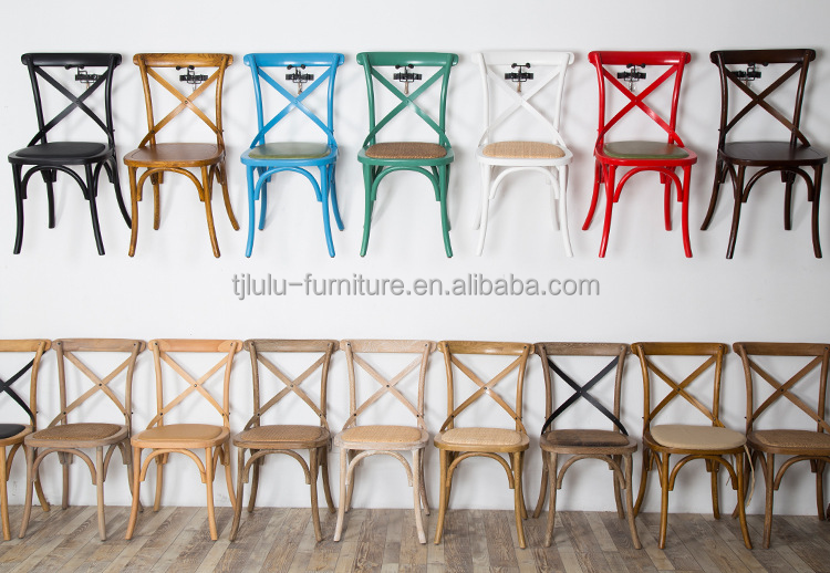 Restaurant and Hotel Solid Wood Woven Cross Back Chair in Modern Nordic Style for Wedding