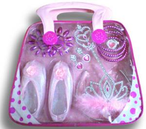 China Princess set for little girls with pink ballet shoes, nailplate,crown on sale