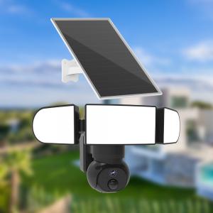 China Wireless Solar Floodlight Camera 1500 Lumens 4MP 4G 3G Cellular Solar Security Camera on sale