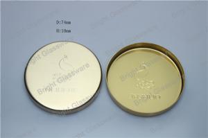 Wholesale electroplating gold metal lids with customized brand logo for candle holder from china suppliers