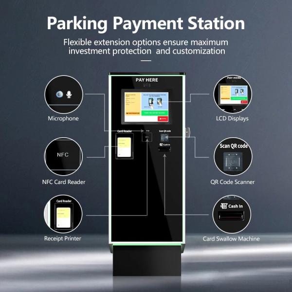 Banknotes Parking Kiosk Machine LPR Pay Machine Parking System