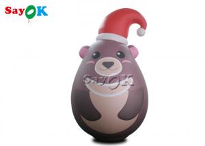 Wholesale Custom Portable Pvc Sealed Gray Inflatable Teddy Bear With Xmas Hat Advertising from china suppliers