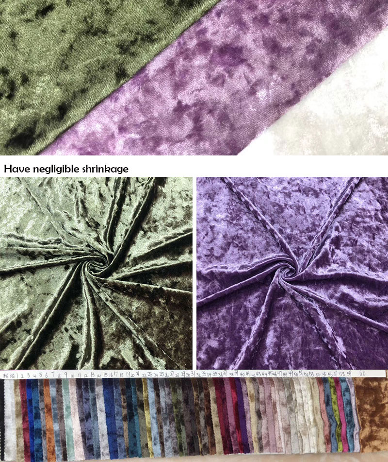 OEM Luxury Crepe Flock Polyester Plush Velvet Velour Fabric 58 inch width