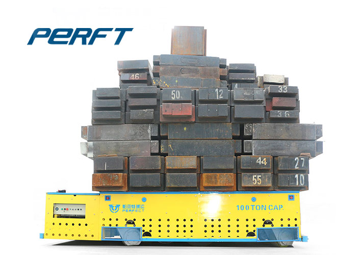 Electric Trackless Heavy Duty Plant Trailer for steel industrial material handling