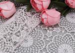 White Water Soluble Lace , Embroidered Guipure Venice Lace Fabric For Bridal