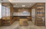 Modern Kitchen Cabinet With Integrated Wine Display L-Shaped Stainless Steel For