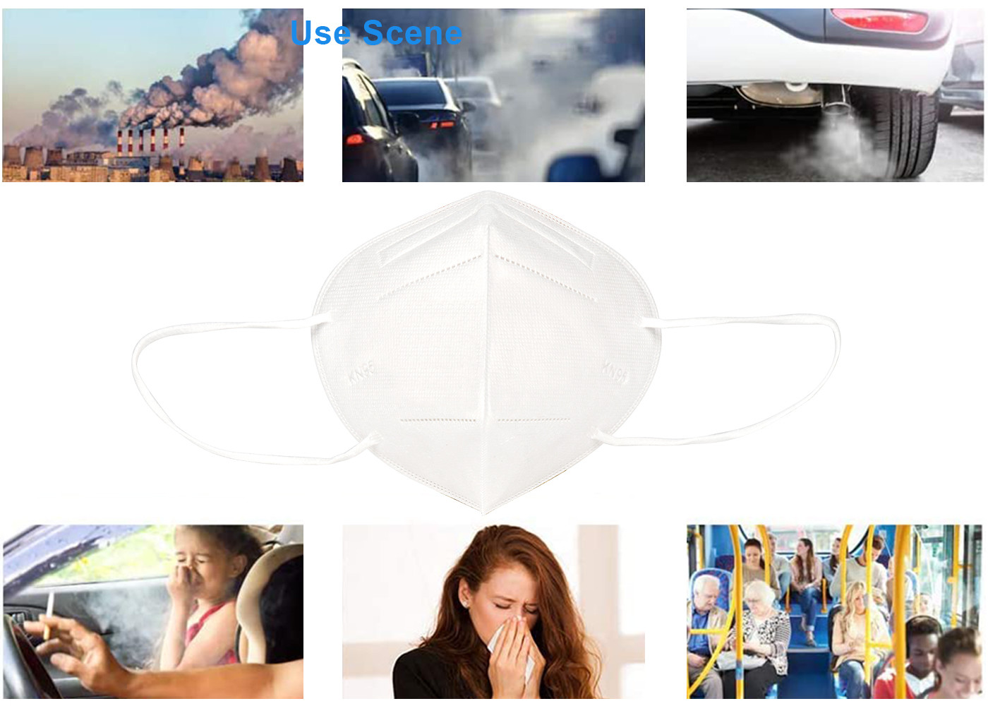 Disposable Face Mask Adult Travel Dustproof Breathable Anti Smog Muzzle Mask KN95 Protection
