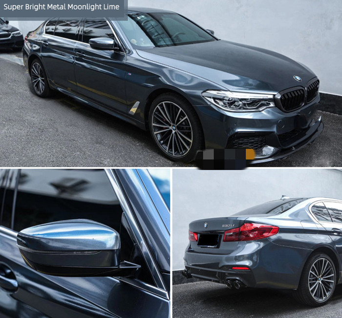 Moon Lime Gloss Car Wrap Film Air Channel Release 120µm Thickness