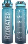 32oz Motivational Sports Water Bottle with Time Marker - Times to Drink - Tritan