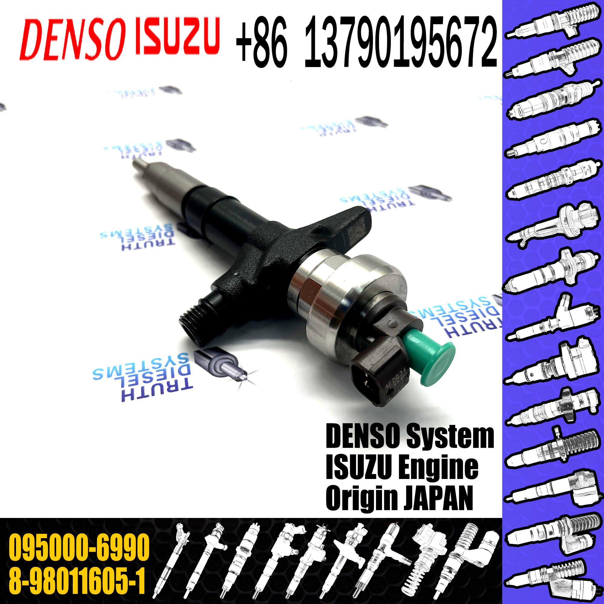 Fuel Injector 095000-6990 For IS-UZU Engine 8-98011605-0 8-98011605-1 8-98011605-2