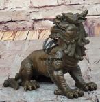 Classic Decorative Chinese Lion Statue Bronze Foo Dog Animal Sculpture Ornaments