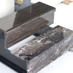 Marble Stair Ceramic Tiles , Glossy Anti Slip Stair Tiles Dark Grey Color