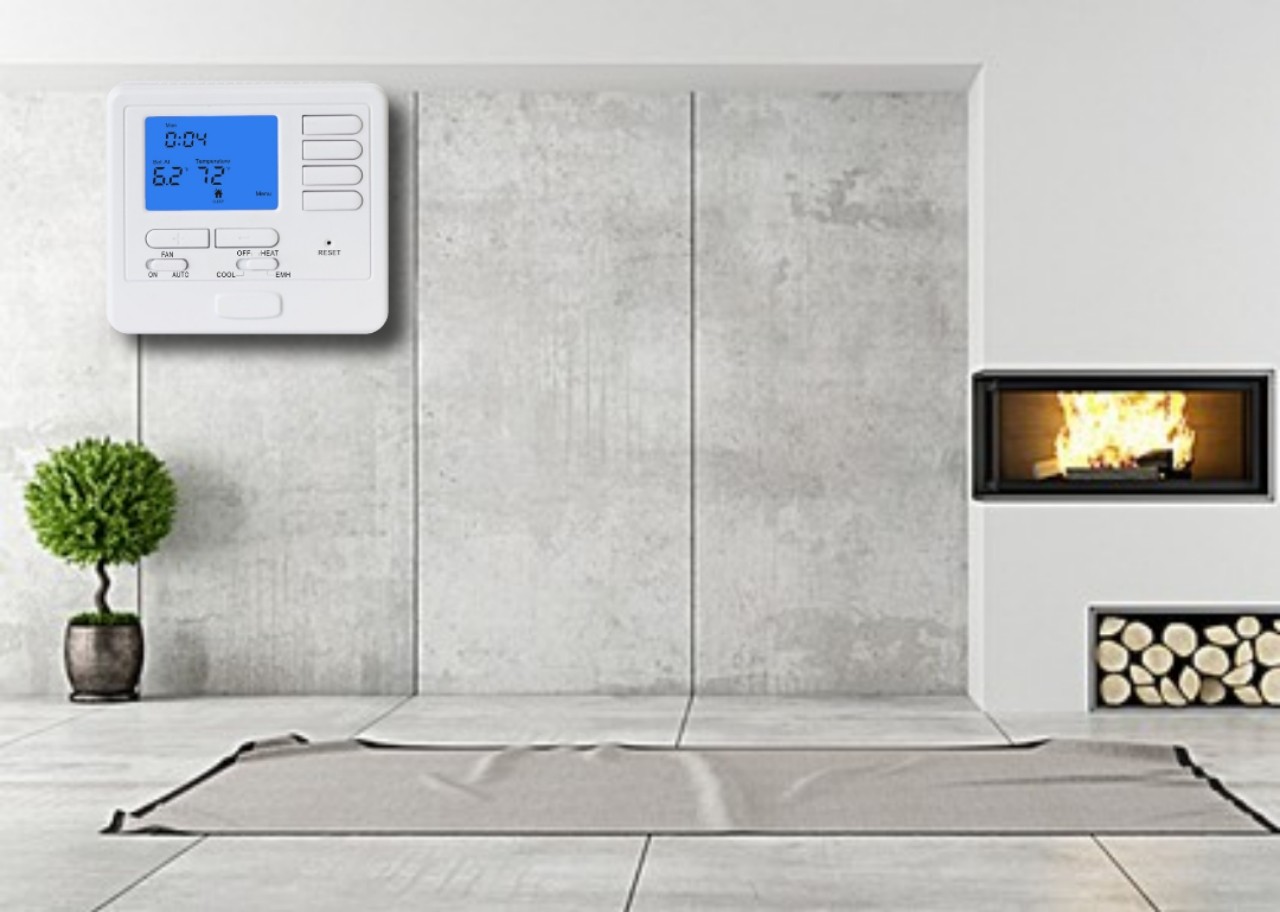 ABS Material Programmable HVAC Thermostat For Indoor Places 1 Year Warranty