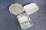 Single Layer Stainless Steel Food Container Rectangle With 2 Compartments