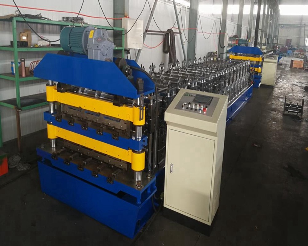 Electric Cutting Large Span R Roofing Sheet Roll Forming Machine 17 Stations 17.7KW