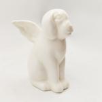 Glazed Ceramic Animals White Creative Dog With Wings Figurine Hand Painted