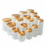 Aluminum Screw Lid Food Storage Jar Dia 55mm Plastic Clear Tea Coffee Sugar