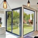 Patio Aluminum Frame Hinged Screen Door Tempered Glass