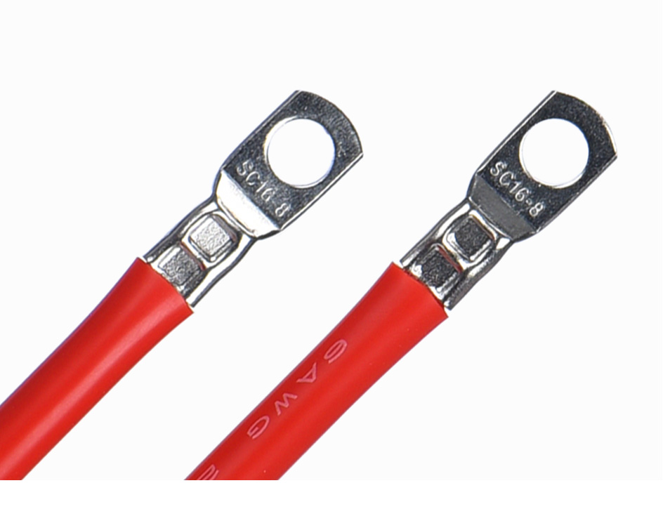 UPS Power 8 AWG Battery Wire 80cm 100cm M8 Terminal With Crimping And Soldering Lug