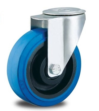 6 inch bolt hole caster swivel wheels hollow kingpin caster rubber castors