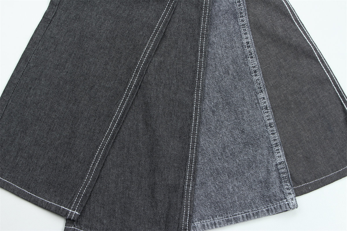 5 Onces 100% Cotton Black Color Rigid Denim Jeans Fabric For Shirts