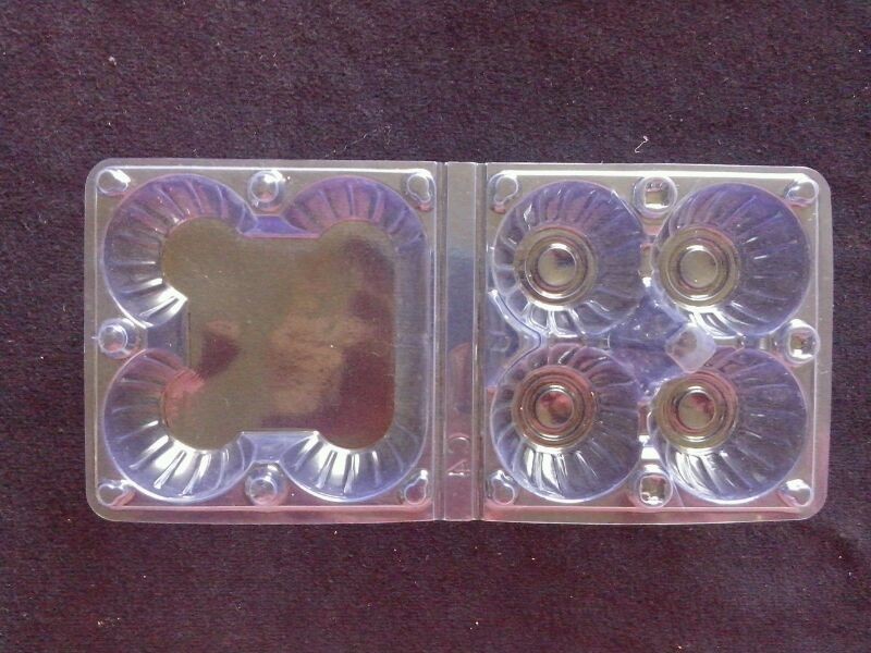 4 Cell Clip Button Plastic Blister Packaging Clear Plastic Egg Cartons Halogen Free