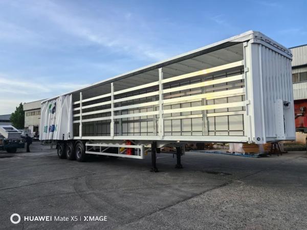 3 Axle Box Body Van Truck Towing Cargo Semi Curtain Side Trailer for Flexible