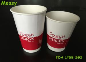 Wholesale Red And White personalized paper cups , double wall disposable coffee cups from china suppliers