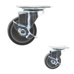 Soft Rubber Wheel Side Brake Light Duty Casters 50x20.3mm