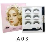 Natural Long Lightweight 2 Pics Magnetic False Lashes With Eyeliner