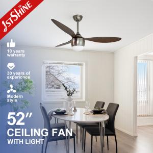 Wholesale Metal Ceiling Fan with Light 3 ABS Wooden Blades Wall Control Black/Brown/OEM Colors from china suppliers