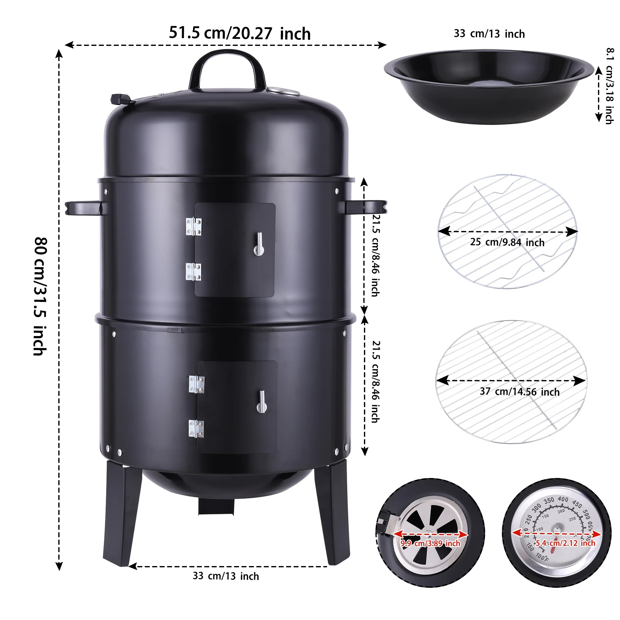 Outdoor Kitchen Trolley Barbecue with 4 Burners Gas BBQ Grill and Flame Safety Device