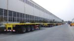 28T Landing Gear Flatbed Truck Trailer , Low Bed Semi Trailer 3 Axle