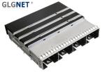 Press Fit 4 Ports Sfp Cage Connector Copper Alloy For 25G Ethernet