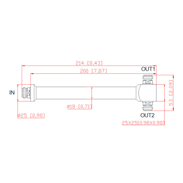 350-520MHz 2 Way N Female Power Splitter High Isolation