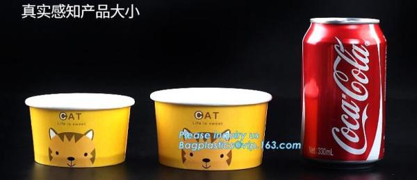 Food grade standard icecream paper cups for European and American market,custom logo printed disposable icecream scround