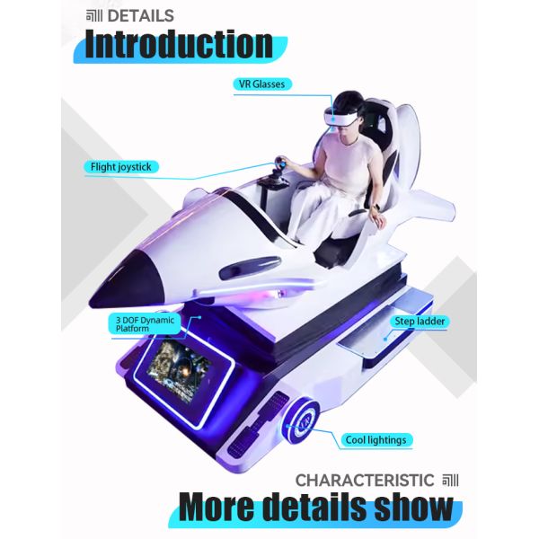 YHY VR Airplane Game Virtual Reality Flight Simulator Arcade Flying Gaming Single Seat Cockpit Machine in Amusement Park
