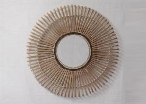 China ZY919093 Nature Odorless Bamboo Wall Decor Mirror For Home Decoration on sale