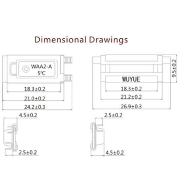 WAA2 Golden Plated Contacts Creep Action Bimetal Thermal Protector