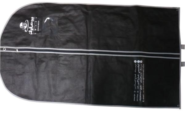Um Black 75g Unwoven Fabric With PVC Cover Suit Garment Bags With White Border /