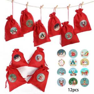 Wholesale Christmas Burlap Jute Drawstring Bag Backpack Candy Pouch Bags OEM from china suppliers