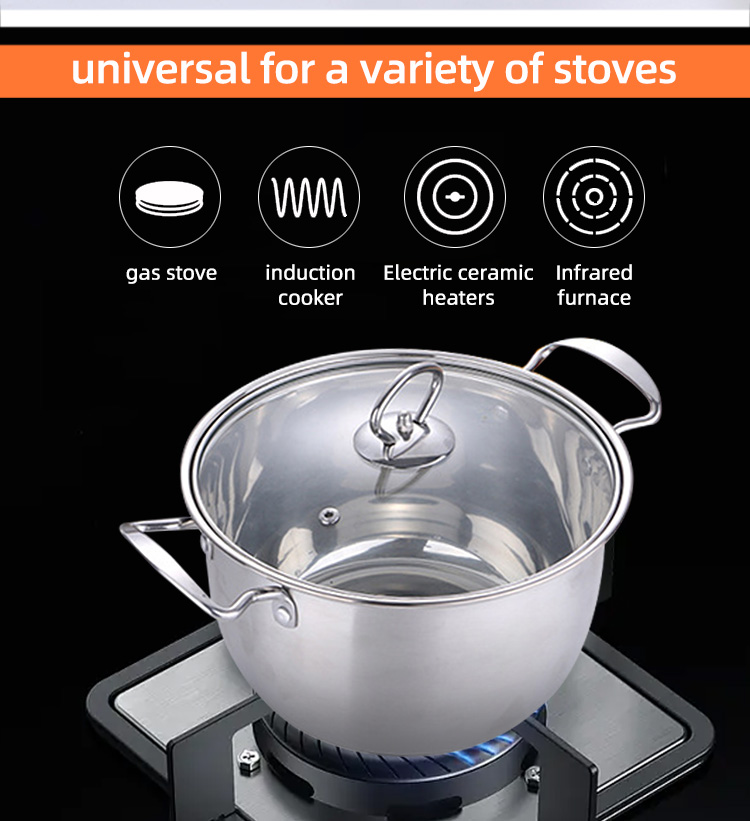 New Product Stainless Steel Cookware Cooking Pot Stock Pot Cookware Soup Pots