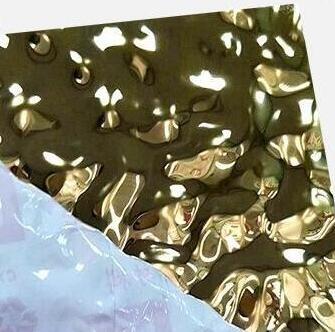 Hammered Metal Decorative Panel Rose Gold Stainless Steel Water Ripple Sheet