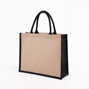 Wholesale Lamination Burlap Jute Shopping Grocery Tote Bags PE Coating Reusable from china suppliers