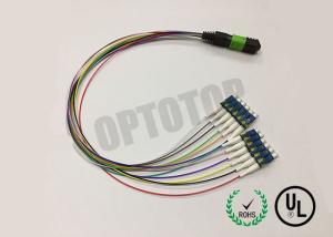 Wholesale 12 Core Fiber Optic Cable , LC / UPC MPO Patch Cord Single Mode 0.9mm Cable from china suppliers