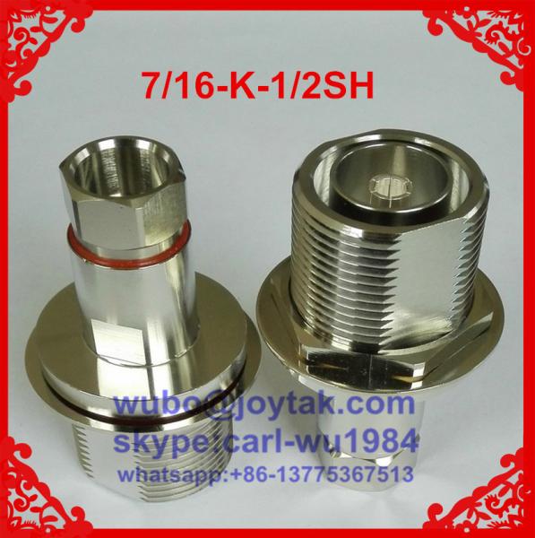 DIN 7/16 female connector clamp type for 1/2superflexible cable all brass