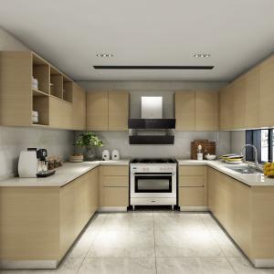 Wholesale Off White Modern Kitchen Cabinet Wall walnut Cupboards Handleless from china suppliers