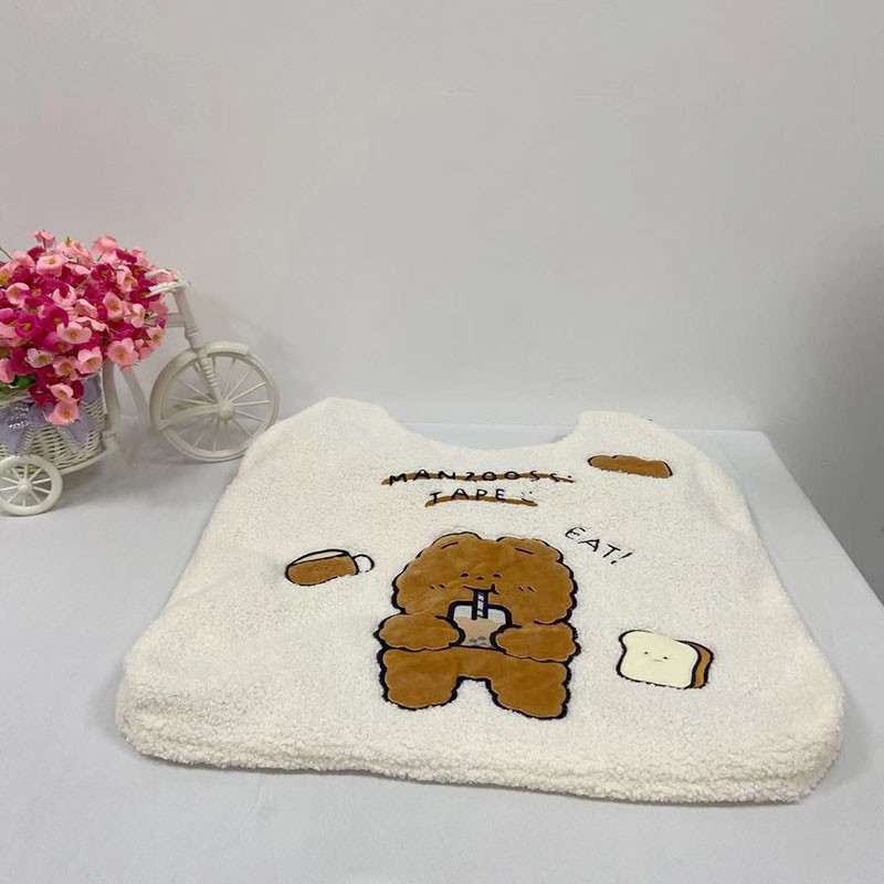 Fashion Simple Plush Bear Cute Canvas Shoulder Bag 42cm Large Capacity