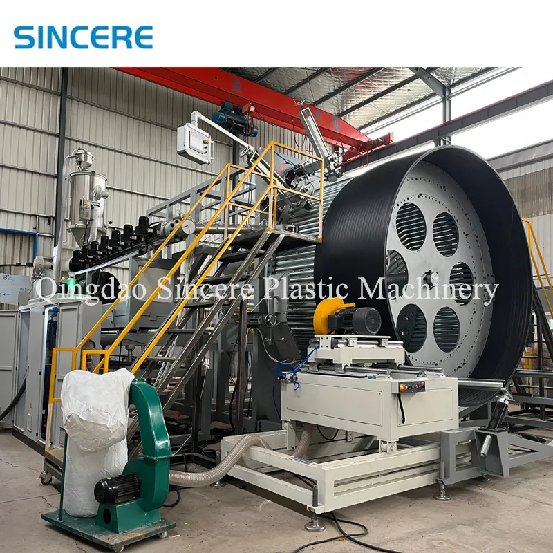 Large Diamater Sewage Winding Pipe Steel Reinforced Spiral Pipe Making Machine Extrusion Equipemnt