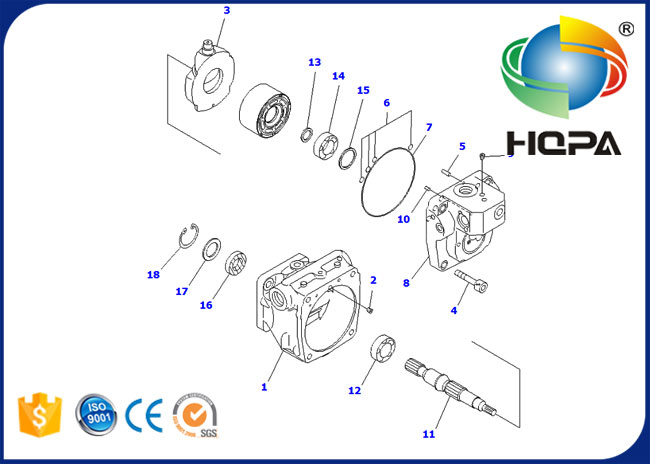 708-1T-00131KT 708-1T-00131 Hydraulic Main Pump Seal Kit for Komatsu PC45R-8